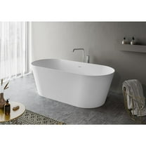 Ruvati 67-inch White epiStone Surface Oval Freestanding Bath Tub Omnia Matte