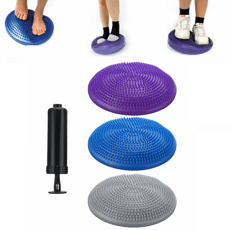 13'' Yoga Gym Inflatable Balance Board Disc Fitness Trainer Gym Stability Air Cushion Wobble Pad