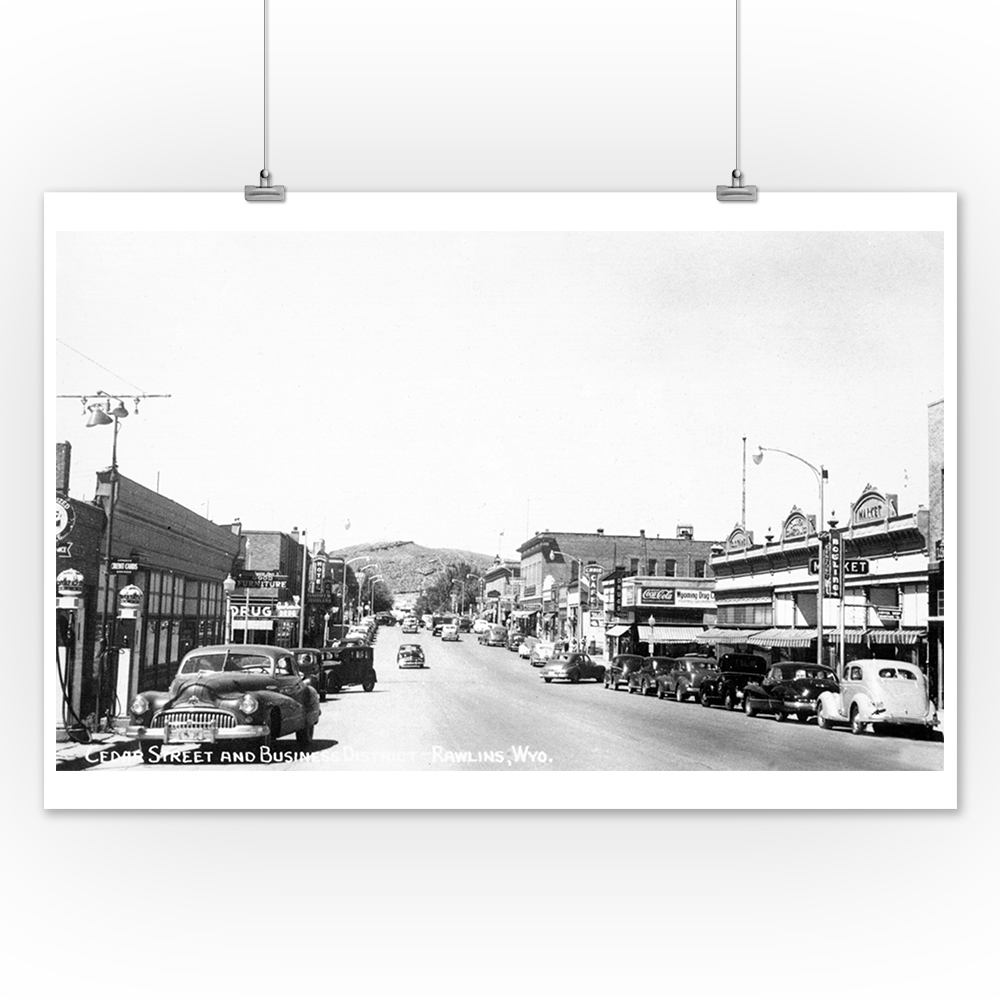 Rawlins, Wyoming Cedar Street Photograph (12x18 Art Print, Wall Decor