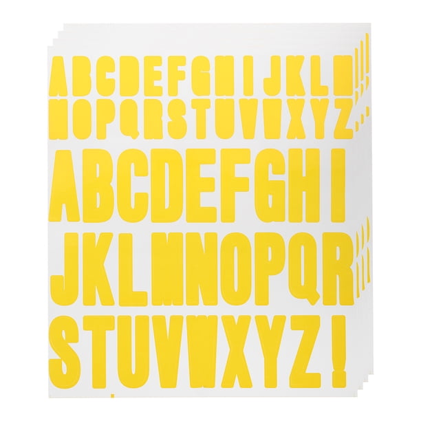 Uxcell 4 Hojas Calcomanías de Letras de Vinilo 9.1'' x 7.7'' para Calcomanía Interior Exterior Amarillo