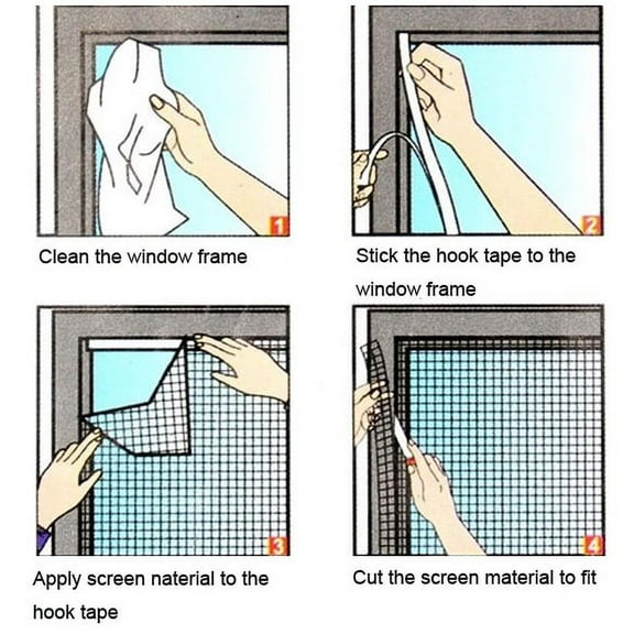 fankhu 200x150cm Insect Window Protection Net Invisible Anti-Mosquito Fly Bug Blocking Window Mesh Self-Adhesive Easy To Install with Tape Home Textile