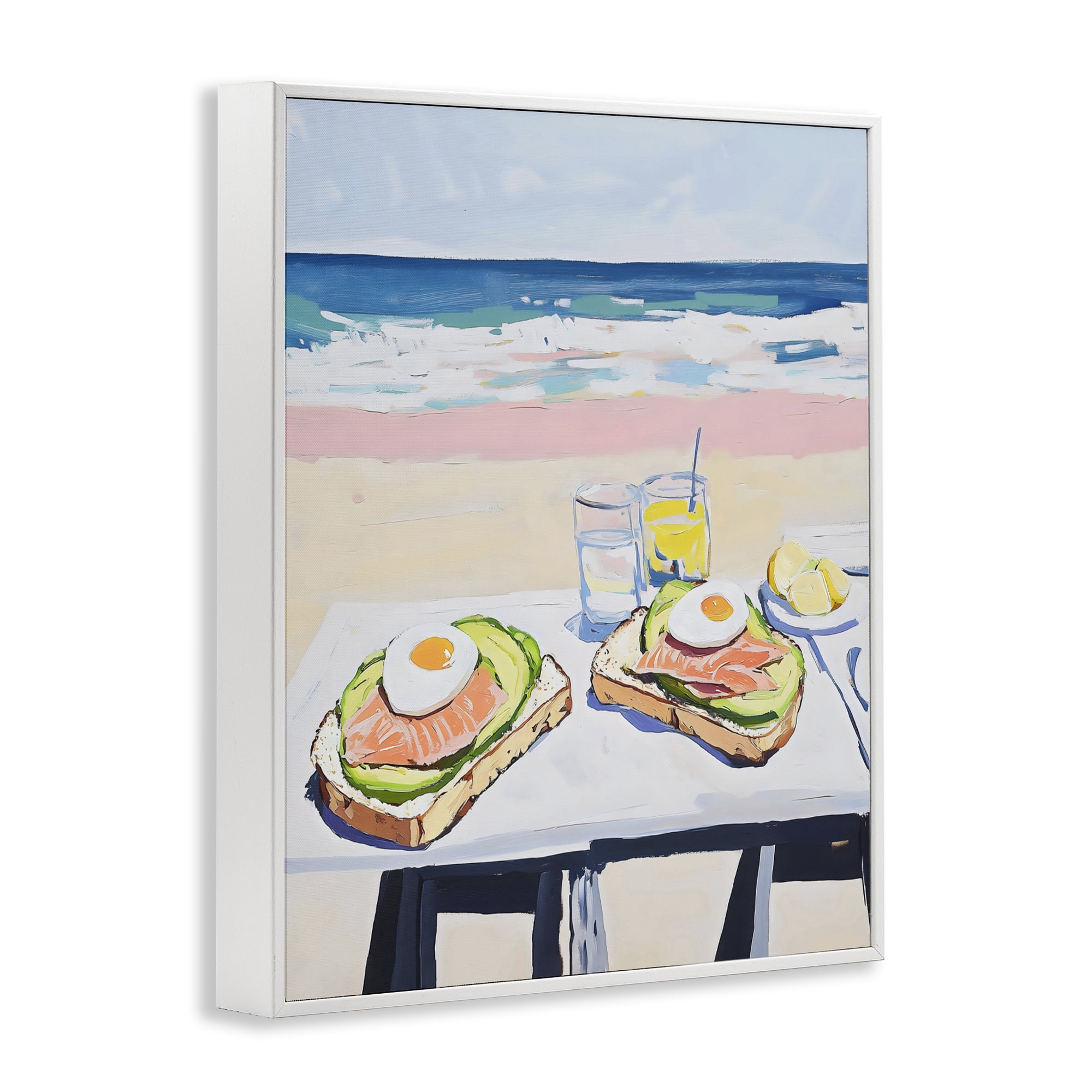 Stupell Industries Avocado Toast at Beach White Framed Giclee Art, design by The Prints Vibe