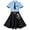 Blue, variant on Girls Dress Halloween Pretend Police Uniform Necktie Short Sleeve 4 Years