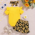 thumbnail image 4 of HCNTES Toddler Baby Girl Clothes: Soft Fabric Infant Outfits Short Sleeve Romper & Pants 2PCS Outfits Set Cute Summer Spring Home Outing(Yellow,12-18 Months), 4 of 9