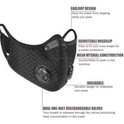 Cycling Face M/ask Breathable Cycling  Reusable Black Ships from USA (black, Adult size)