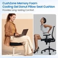 thumbnail image 4 of Donut Pillow Seat Cushion - Cooling Gel Donut Chair Cushions, Memory Foam Seat Cushion for Office & Home, Car Seat Cushion and Butt Pillow, Hemorrhoids Pillow and Tailbone Pain Relief, Black, 4 of 7