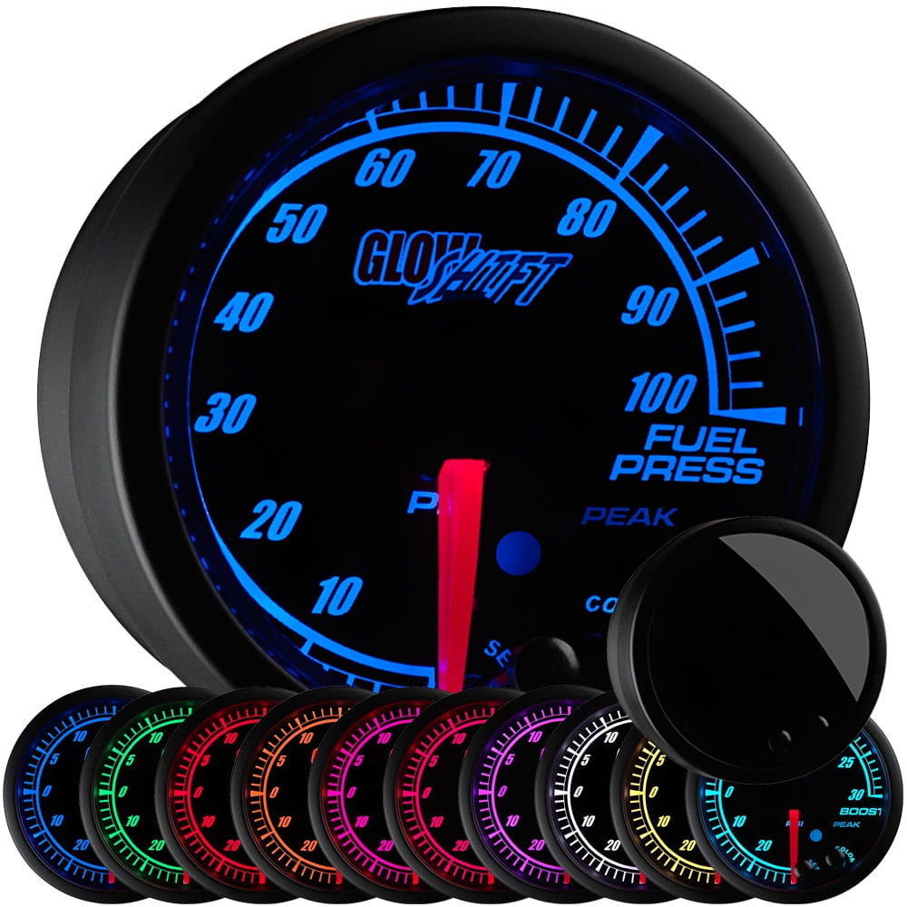 glowshift black elite 10 color 100 psi fuel pressure gauge Walmart