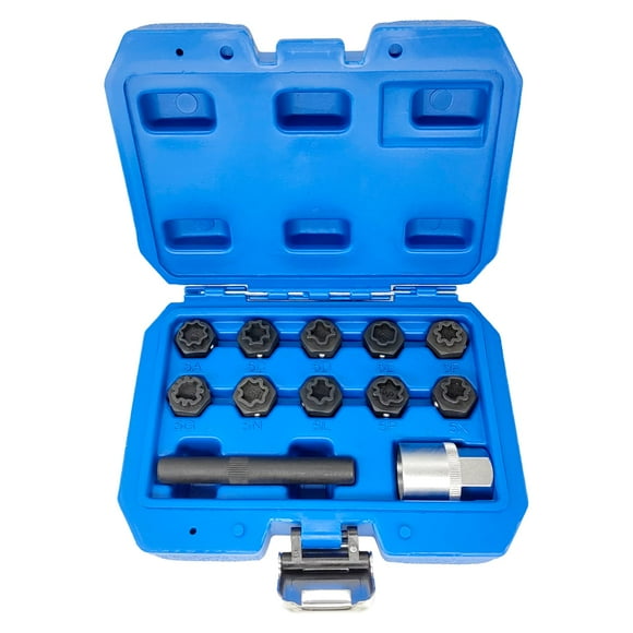 JEUCLEL Kit de Clés Écrou de Verrouillage de Roue 12 Pcs Compatible avec Mercedes Benz, Adaptateur de Douille d'Écrou de Verrouillage de Roue, Outil de Retrait d'Écrou de Roue Anti-Vol, Vis Anti-Vol