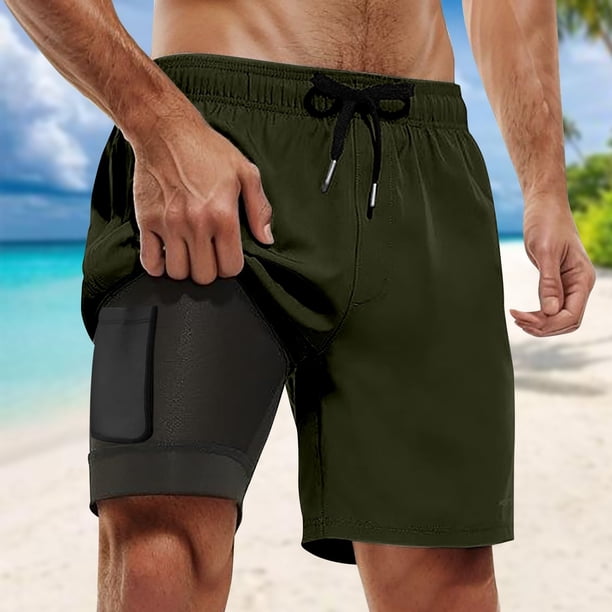 WILLBEST Bañador Deportivo para Hombre con Forro de Compresión y Bolsillos 2242