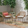 thumbnail image 2 of Lesley Outdoor Faux Wicker 2 Seater Chat Set with Tempered Glass Table, 2 of 8