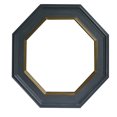 thumbnail image 3 of 32 Inch Octagonal Shape Wooden Floating Frame Flat Wall Mirror Gray- Saltoro Sherpi, 3 of 6