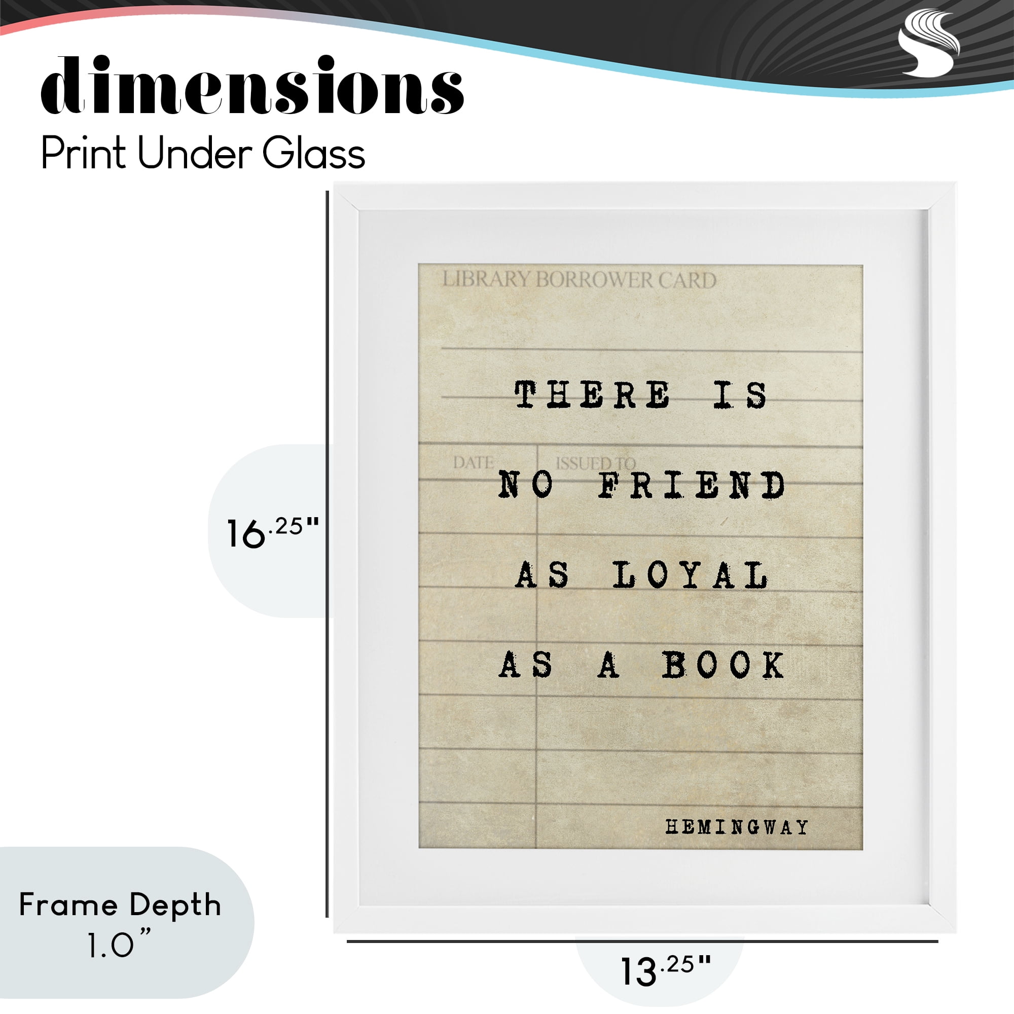Stupell Industries No Friend As Loyal As A Book White Framed Print Under Glass, design by Julia Frost