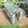 thumbnail image 6 of Lisonu 6x10 Walk-In Greenhouse with Base, Heavy Duty Aluminum Garden House with Rain Gutters, 4mm Polycarbonate Green House for Winter & All-Season Growing, Green, 6 of 13
