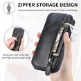 thumbnail image 2 of SaniMore for Samsung Galaxy A53 5G Magnetic Closure Top & Bottom Flip Wallet Case, Premium PU Leather Cover with Car Mount Card Slot & Adjustable Kickstand Full Body Protective Shell, Black, 2 of 9