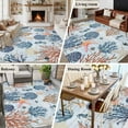 thumbnail image 6 of Blue Coastal 6'x9' Area Rug for Living Room, Coral Shell Starfish Seahorse Summer Beach Non-Slip Floor Mat Rugs for Bedroom Dining Room, Indoor Large Carpet for Classroom, Nursery Rugs for Playroom, 6 of 9