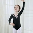 thumbnail image 2 of ZACPNCV Long Sleeve Black Leotard for Girls Gymnastics Leotards Toddler Dance Ballet Bodysuit Black 13-14 Years, 2 of 6