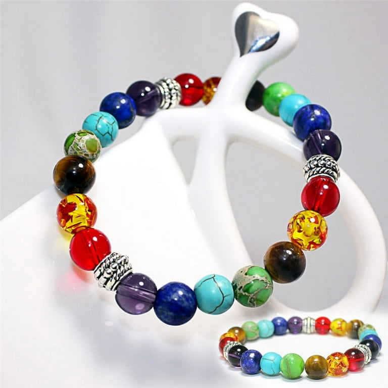 MageCrux 1PC New 7 Chakra Healing Balance Beads Bracelet Natural