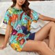 thumbnail image 4 of Fotbe Vegetable Conjunto de Pijama Estampado para Mujer, 2 Piezas, Ropa de Dormir con Camiseta de Manga Corta y Shorts Suaves-Medium, 4 of 6