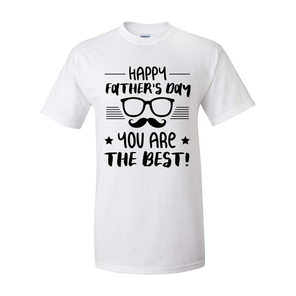 Men's Happy Father's Day Glasses Mustache You Are The Best Short Sleeve T-shirt-White-small