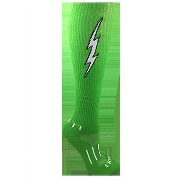 MOXY Socks Lime Green with Black Knee-High Lightning Electric Insane Bolt Deadlift Socks