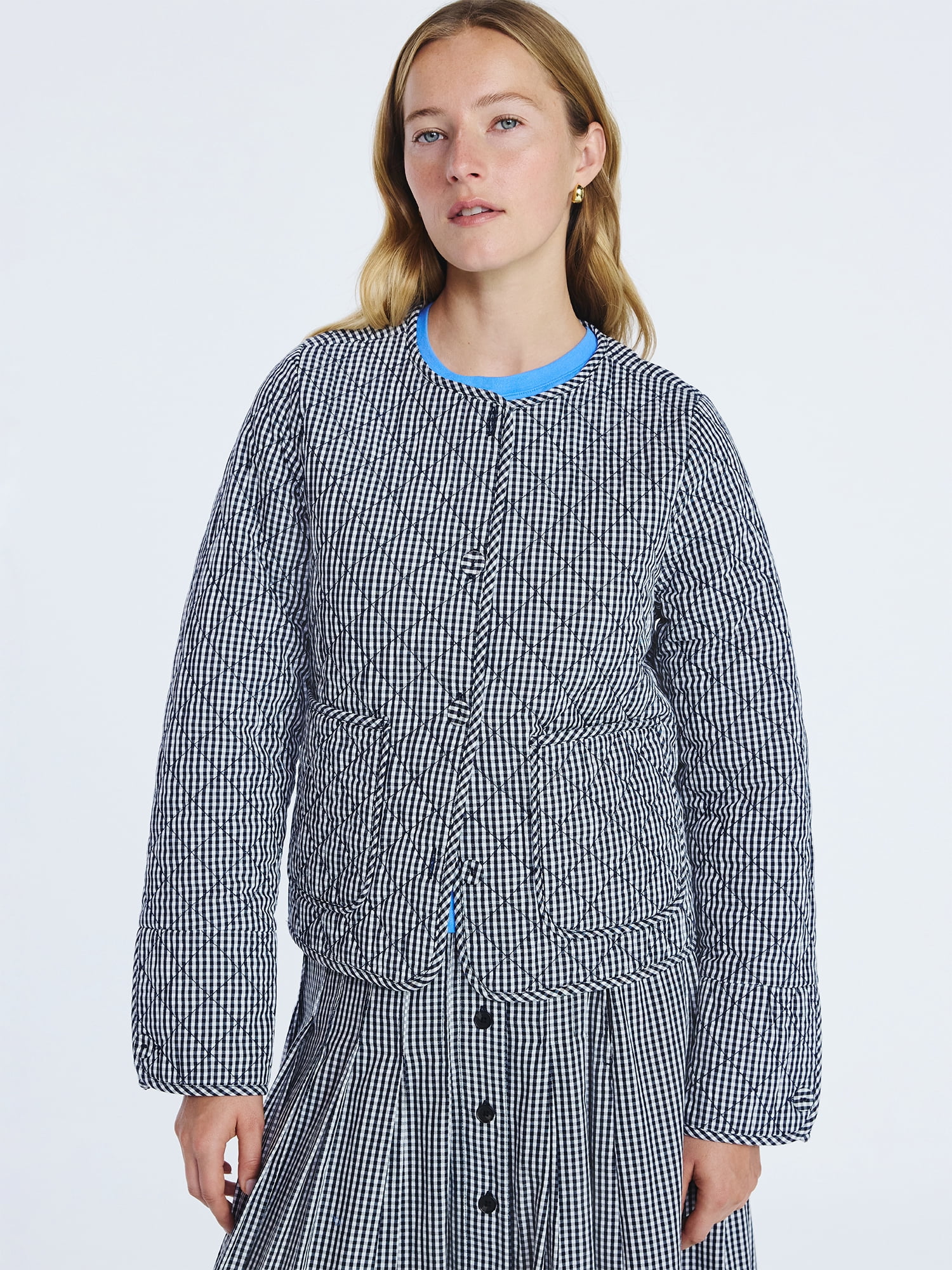 Free Assembly Women's Collarless Cotton Quilted Jacket, Sizes XS-XXL