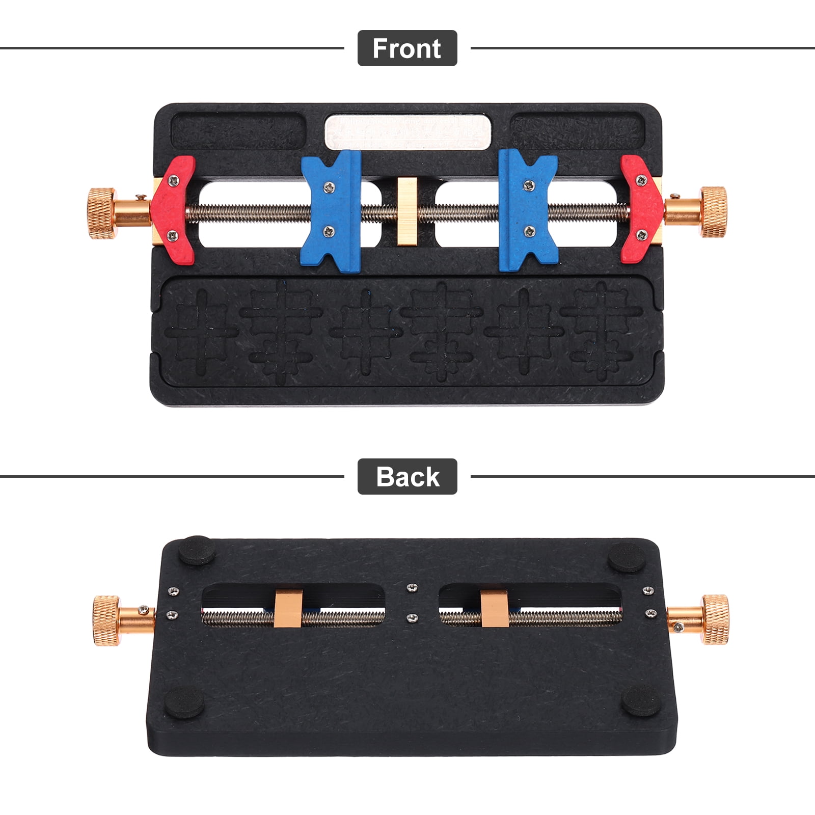 PCB Fixing Holder 3.5"x7.4"x0.6" Dual Axis PCB Circuit Board Clamp ,1 Set Black