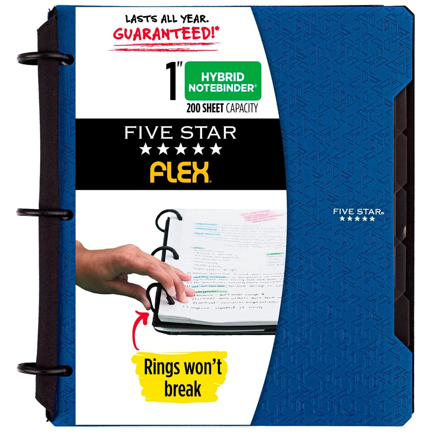 Carpeta /cuaderno Five Star Híbrido Flex 60 Hojas Rellenable Azul