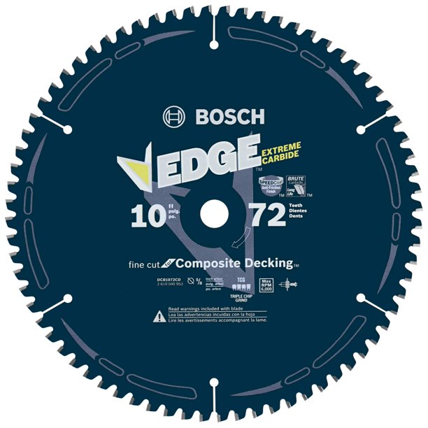Hoja de sierra circular Bosch DCB1072CD de 10 pulgadas y 72 dientes