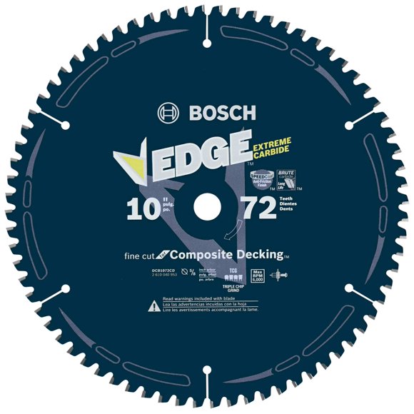 Hoja de sierra circular Bosch DCB1072CD de 10 pulgadas y 72 dientes