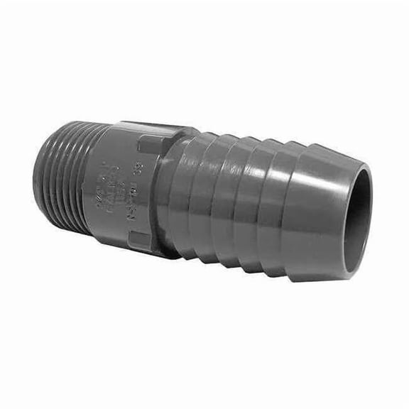 PVC Reducing Male Adapter, Insert x MNPT, 1 in x 3/4 in Pipe Size 1436102