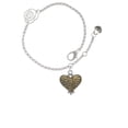 thumbnail image 2 of Delight Jewelry Two-tone Alligator Print Heart Silver-tone Rose Link Chain Bracelet, 6.25"+1.75" Extender, 2 of 4