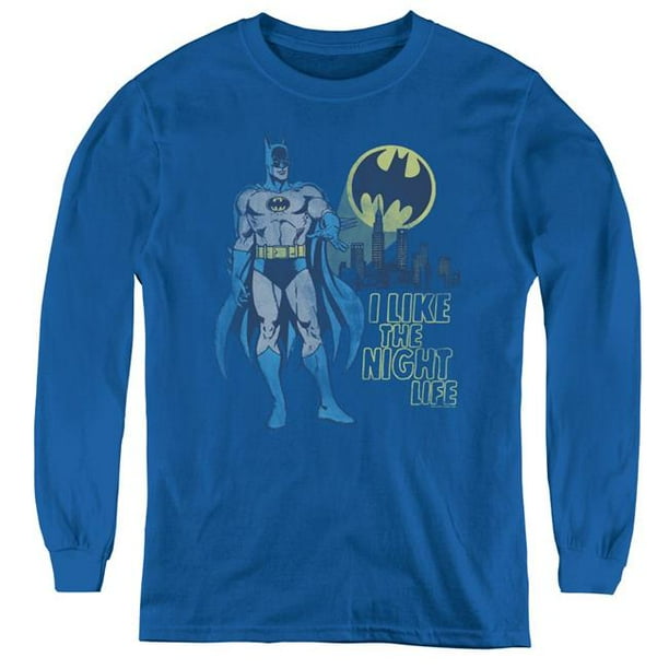 DC & Nuit Vie Jeunesse Manches Longues T-Shirt&44; Bleu Royal - Moyen