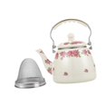 thumbnail image 3 of GROWTH TANK Enamel Tea Kettle 3.3L with Handle Coffee Pot for Party Household Restaurant Pink, 3 of 9