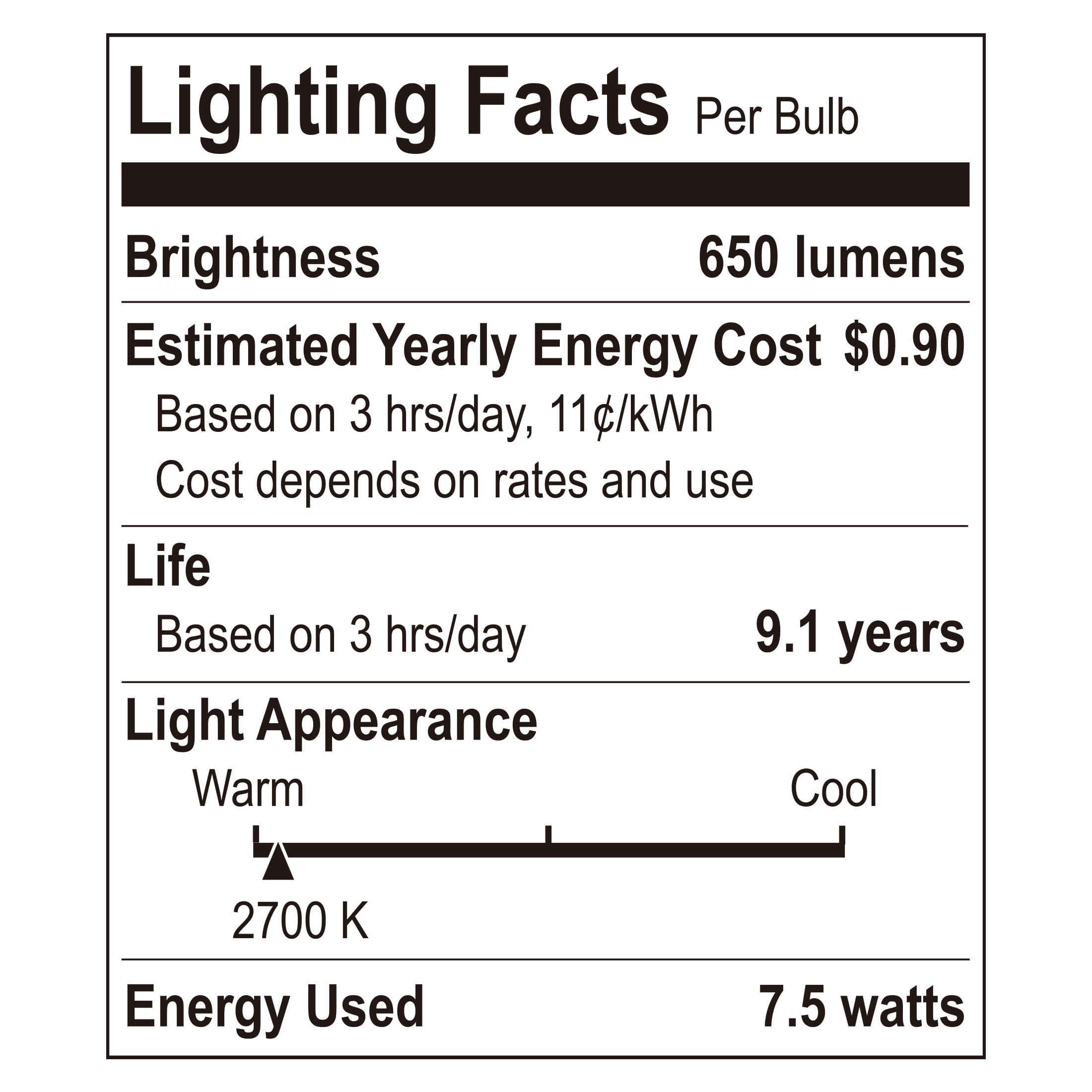 Great Value LED Floodlight Bulb, 8W(65W Equivalent) Soft White BR30 with E26 Base, Dimmable, 4PK