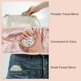 thumbnail image 4 of Unique Bargains Compact Mirror for Purses Flower Pocket Mirror Round Mini Mirror Floral Small Mirror for Purse White, 4 of 5