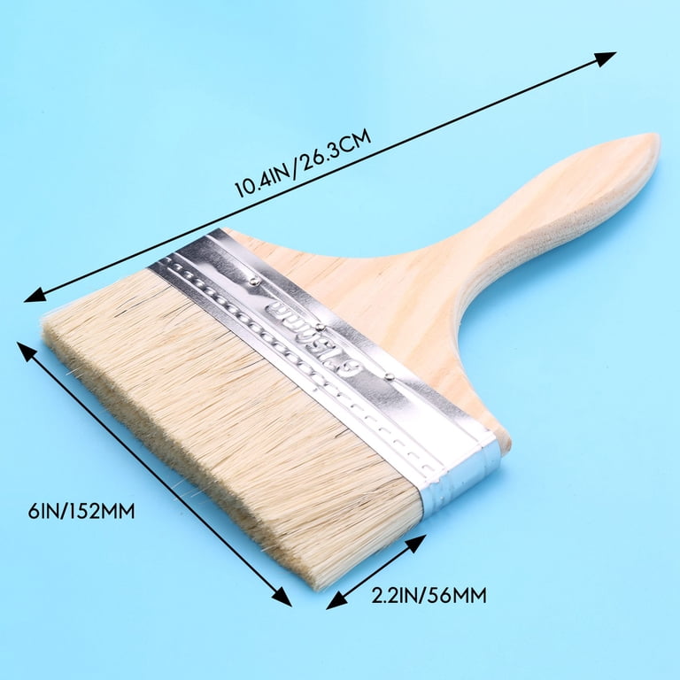 Uxcell 7-Inch Chip Paint Brush – Synthetic Bristle With Wood Handle, Tin Ferrule, For Wall Treatment, Acrylic, Varnish, Glue, Crafts & Touch-Up