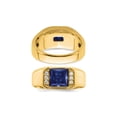 thumbnail image 3 of Mens 2.50 Carat (Ctw) Lab Created Blue Sapphire Ring in 14K Yellow Gold with Diamonds for Men, 3 of 5
