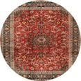 thumbnail image 1 of Ahgly Company Machine Washable Indoor Round Traditional Tomato Red Area Rugs, 4' Round, 1 of 7