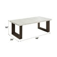 thumbnail image 2 of Miekor Furniture Edwyn White Natural Marble Top & Espresso Finish Rectangular Coffee Table 0059, 2 of 5