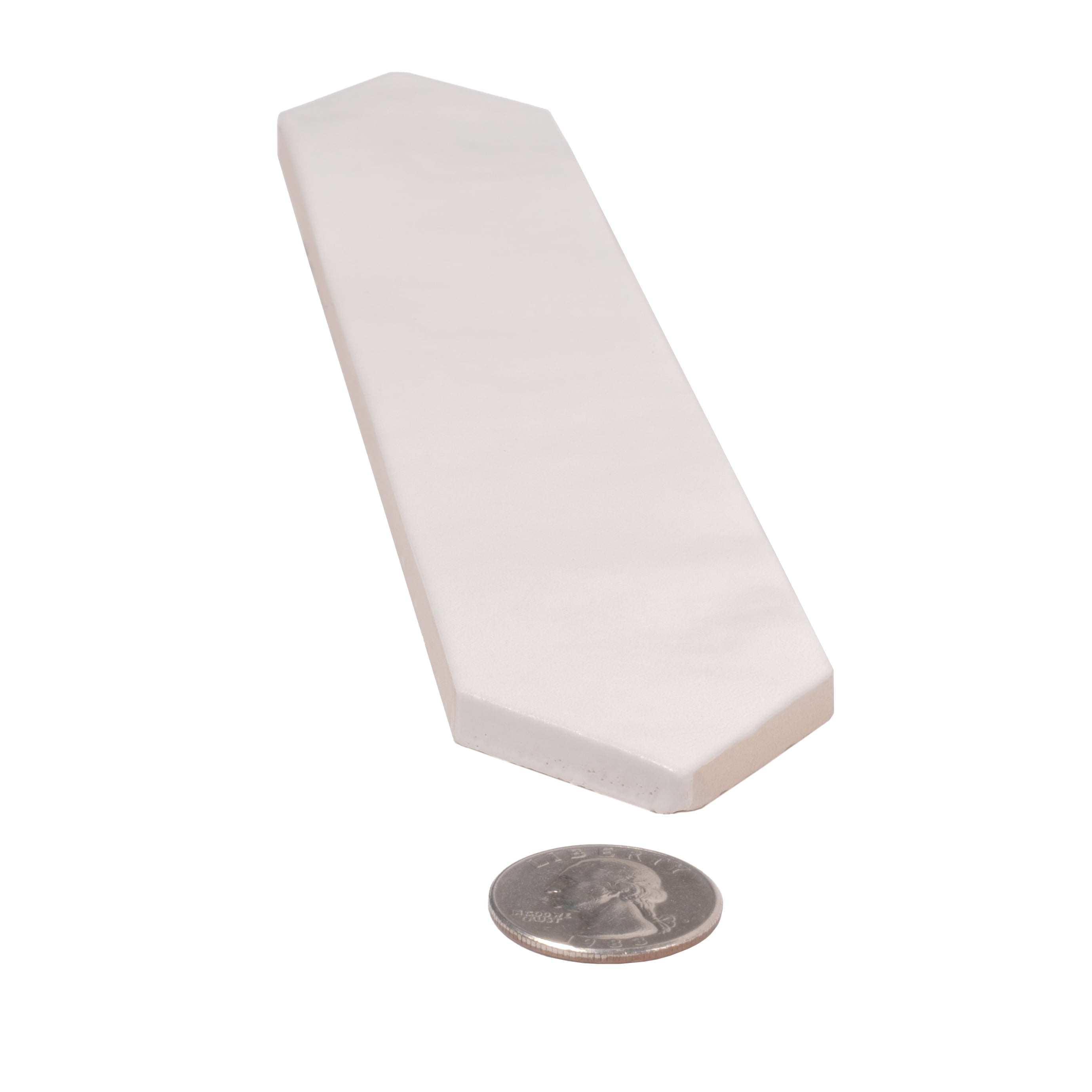 Festa 1.7 in. x 9.6 in. Matte White Ceramic Picket Wall and Floor Tile (2.37 sq. ft./case) (23-pack)