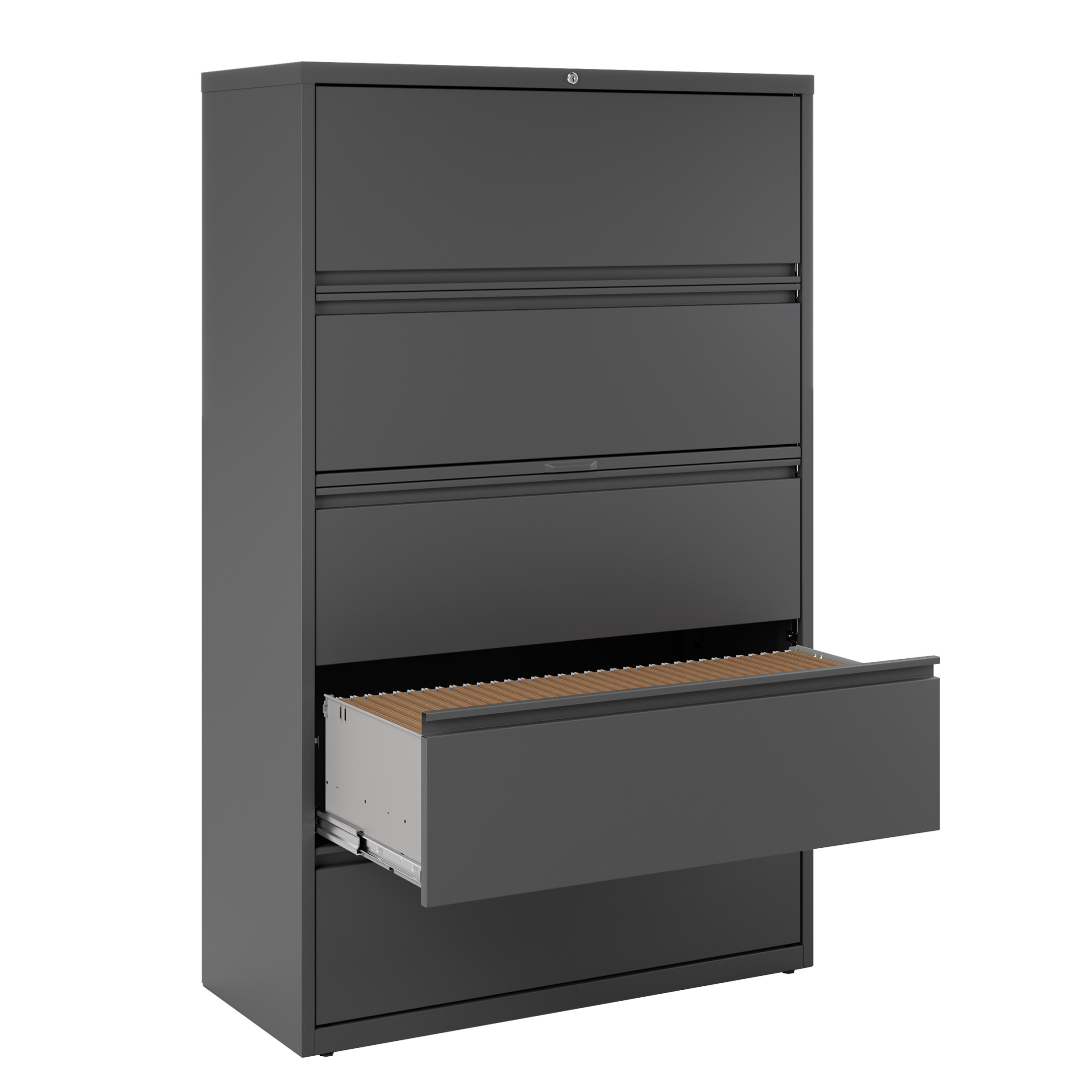 Hirsh 42 inch Wide 5 Drawer Metal Lateral File Cabinet for Home and Office, Holds Letter, Legal and A4 Hanging Folders, Charcoal