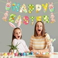 thumbnail image 2 of Tupukom Easter Decor Easter Banners Front Door Cute Easter Bunny Door Cover Welcome Door Porch Sign Banner Backdrop for Indoor Outdoor Easter Party Supplies, 2 of 5