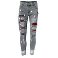 thumbnail image 2 of Douhoow Men Ripped Slim Fit Jeans Distressed Tapered Leg Denim Pants Skinny Trousers, 2 of 8