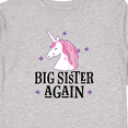 thumbnail image 4 of Inktastic Big Sister Again Unicorn Girls Long Sleeve Toddler T-Shirt, 4 of 5