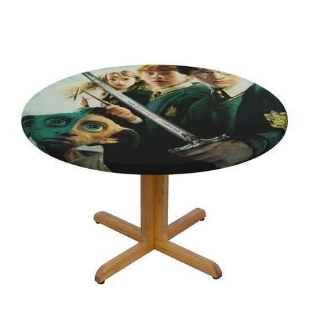 

Harry Potter Round Tablecloth Fitted Elastic Tablecloths Indoor Outdoor Table Cover Decor For Kitchen Picnic Party
