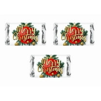 60 Merry Christmas Decorative Miniatures Candy Bar Wrapper, Adorable Stickers for the Holiday Season, Party Decorations, Favors, Party Supplies. Candy Not Included. Made in USA