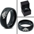 thumbnail image 4 of Tungsten Bulky Rhino Rhinoceros Band Ring 8mm Men Women Comfort Fit Black Dome Polished, 4 of 4