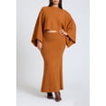 thumbnail image 3 of ELOQUII Women's Plus Size Draped Cropped Sweater, 3 of 3
