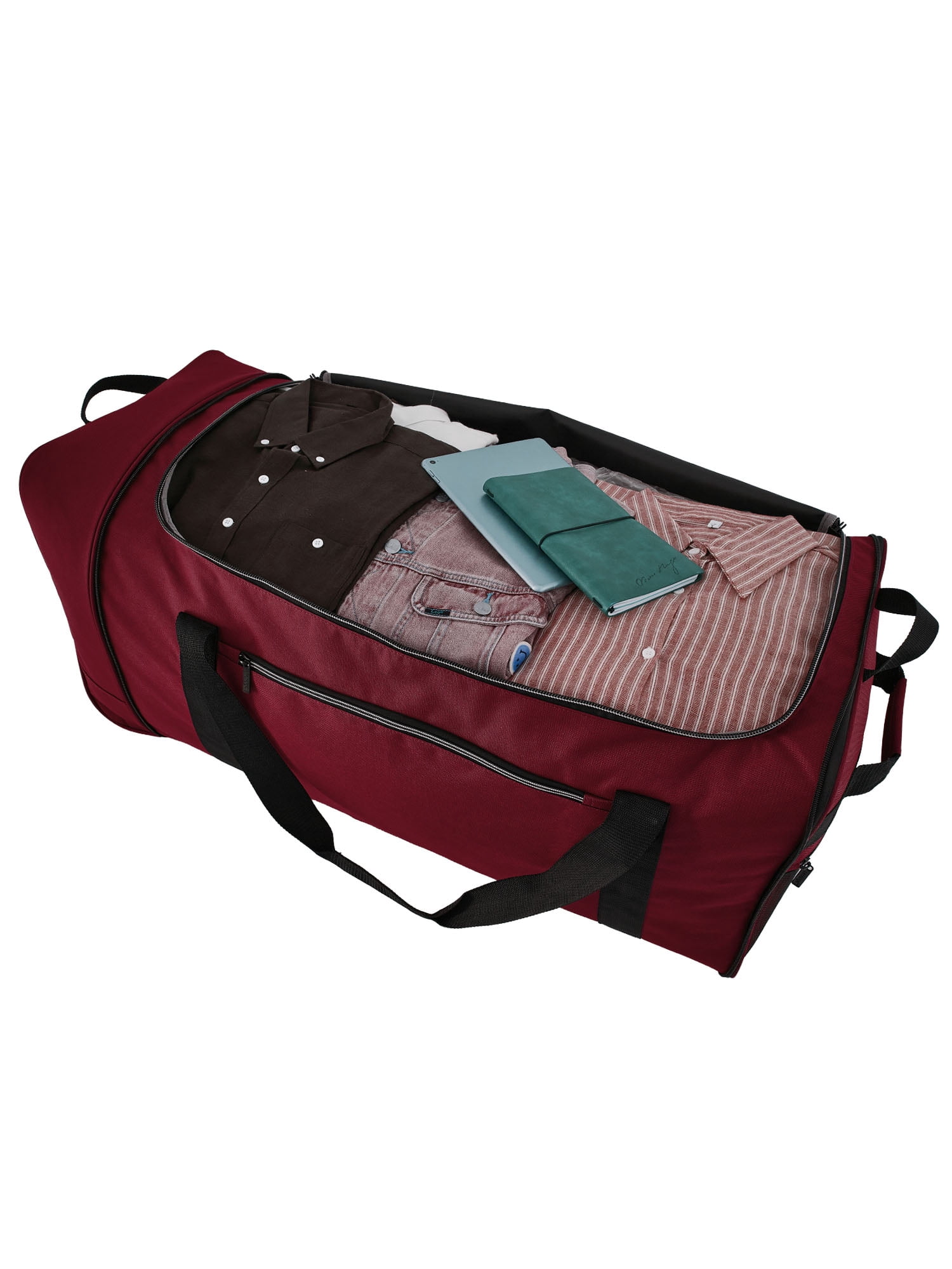 Protégé Navigation 36-inch Jumbo Tri-Fold Collapsible Rolling Locker Duffel, Red