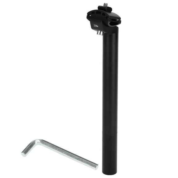 Unique Bargains 1 Set Universal Bike Seat Posts Extra Long Adjustable Angle 28.6x300mm Bike Saddle Post Seat Tube Black Aluminum Alloy